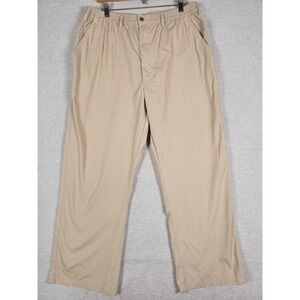 Haband Casual Joe Mens Khaki Tan Elastic Waist Straight Leg Pants Size 40/M